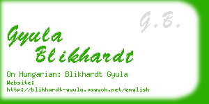 gyula blikhardt business card